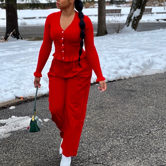 Commense Scarlet Ribbed Cardigan - Picture 6 of 7